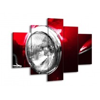 Canvas schilderij Auto | Rood, Wit, Zilver | 150x105cm 5Luik