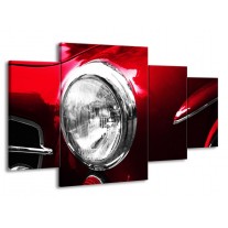 Canvas schilderij Auto | Rood, Wit, Zilver | 160x90cm 4Luik