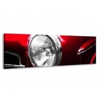 Canvas schilderij Auto | Rood, Wit, Zilver | 170x50cm 3Luik