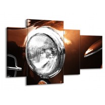 Canvas schilderij Auto | Bruin, Wit, Zilver | 120x75cm 4Luik