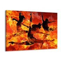 Glas schilderij Dansen | Zwart, Oranje, Geel | 100x70cm 1Luik