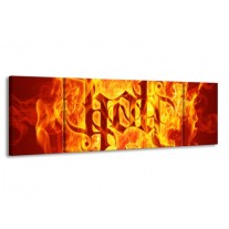 Glas schilderij Vuur | Zwart, Oranje, Geel | 170x50cm 3Luik