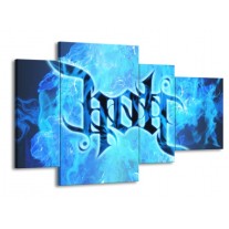 Glas schilderij Vuur | Zwart, Blauw | 120x75cm 4Luik