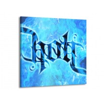 Glas schilderij Vuur | Zwart, Blauw | 50x50cm 1Luik