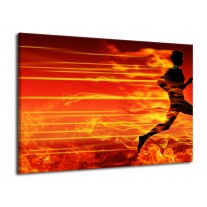 Canvas schilderij Vuur | Zwart, Oranje, Geel | 70x50cm 1Luik
