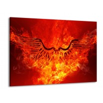 Glas schilderij Vuur | Zwart, Oranje, Geel | 100x70cm 1Luik