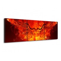 Glas schilderij Vuur | Zwart, Oranje, Geel | 150x50cm 3Luik