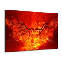 Glas schilderij Vuur | Zwart, Oranje, Geel | 70x50cm 1Luik