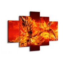 Glas schilderij Vuur | Oranje, Rood | 150x105cm 5Luik