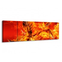 Canvas schilderij Vuur | Oranje, Rood | 170x50cm 3Luik