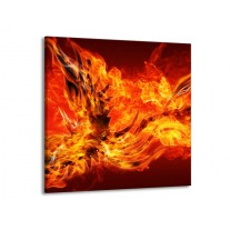 Glas schilderij Vuur | Oranje, Rood | 50x50cm 1Luik