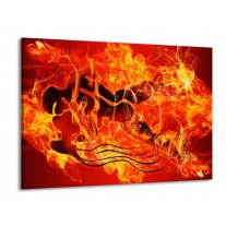Glas schilderij Vuur | Zwart, Oranje, Geel | 100x70cm 1Luik