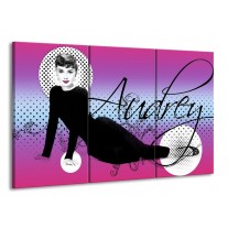 Glas schilderij Audrey | Zwart, Wit, Paars | 165x100cm 3Luik