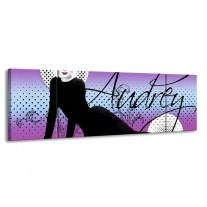 Glas schilderij Audrey | Zwart, Wit, Paars | 170x50cm 3Luik