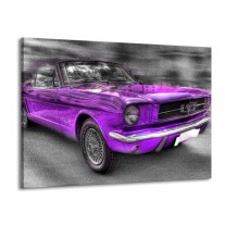 Glas schilderij Mustang | Zwart, Grijs, Paars | 100x70cm 1Luik