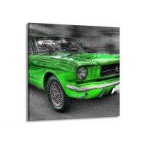 Canvas schilderij Mustang | Zwart, Grijs, Groen | 70x70cm 1Luik