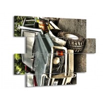 Canvas schilderij Auto | Grijs, Groen | 115x85cm 4Luik