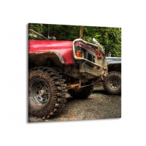 Canvas schilderij Auto | Zwart, Wit, Rood | 70x70cm 1Luik