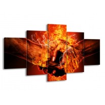 Glas schilderij Handen | Oranje, Geel, Rood | 150x80cm 5Luik