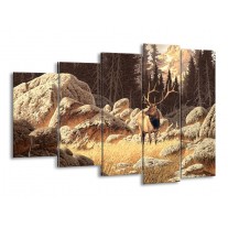 Canvas schilderij Natuur | Bruin, Wit | 150x100cm 5Luik