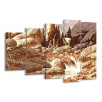 Canvas schilderij Natuur | Bruin, Wit | 150x100cm 5Luik