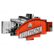 Glas schilderij Engeland | Zwart, Wit, Rood | 210x100cm 7Luik