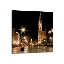 Canvas schilderij Centrum | Zwart, Geel, Bruin | 50x50cm 1Luik