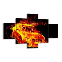 Canvas schilderij Audi | Geel, Goud, Oranje | 125x70cm 5Luik