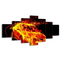 Canvas schilderij Audi | Geel, Goud, Oranje | 210x100cm 7Luik