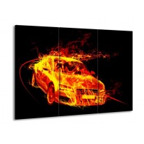 Canvas schilderij Audi | Geel, Goud, Oranje | 90x60cm 3Luik