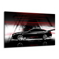 Canvas schilderij Auto | Zwart, Rood, Grijs | 140x90cm 1Luik