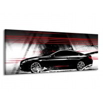 Canvas schilderij Auto | Zwart, Rood, Grijs | 145x58cm 1Luik