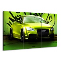 Canvas schilderij Audi | Groen, Zwart | 165x100cm 3Luik