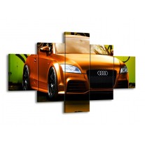 Canvas schilderij Audi | Bruin, Groen, Zwart | 125x70cm 5Luik