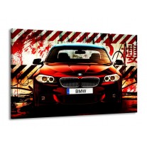 Canvas schilderij BMW | Zwart, Rood, Wit | 140x90cm 1Luik