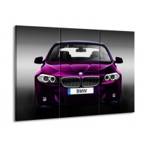 Canvas schilderij BMW | Paars, Grijs | 90x60cm 3Luik