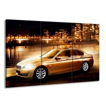 Glas schilderij BMW | Geel, Goud, Zwart | 165x100cm 3Luik