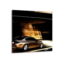 Glas schilderij BMW | Zwart, Goud, Wit | 70x70cm 1Luik