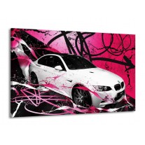 Canvas schilderij BMW | Paars, Rood, Wit | 140x90cm 1Luik