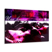 Glas schilderij Lichaam | Paars, Wit, Zwart | 100x70cm 1Luik