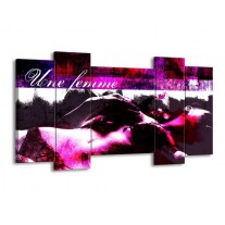 Canvas schilderij Lichaam | Paars, Wit, Zwart | 120x65 5Luik