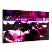 Glas schilderij Lichaam | Paars, Wit, Zwart | 165x100cm 3Luik