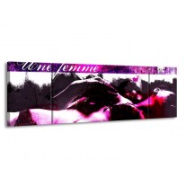Canvas schilderij Lichaam | Paars, Wit, Zwart | 170x50cm 3Luik