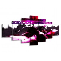 Glas schilderij Lichaam | Paars, Wit, Zwart | 210x100cm 7Luik