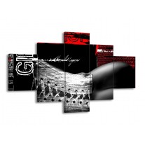 Glas schilderij Lichaam | Zwart, Wit, Rood | 125x70cm 5Luik