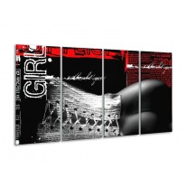 Glas schilderij Lichaam | Zwart, Wit, Rood | 160x80cm 4Luik