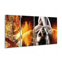Glas schilderij Lichaam | Geel, Oranje, Zwart | 160x80cm 4Luik