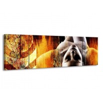 Glas schilderij Lichaam | Geel, Oranje, Zwart | 170x50cm 3Luik