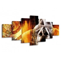 Canvas schilderij Lichaam | Geel, Oranje, Zwart | 210x100cm 7Luik