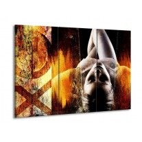 Glas schilderij Lichaam | Geel, Oranje, Zwart | 90x60cm 3Luik